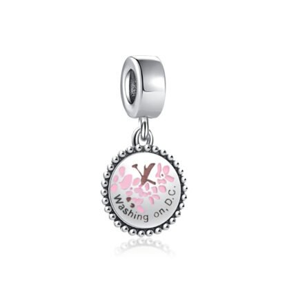 Silver Abstract Cherry Blossom Washington D.C. Medal Charm