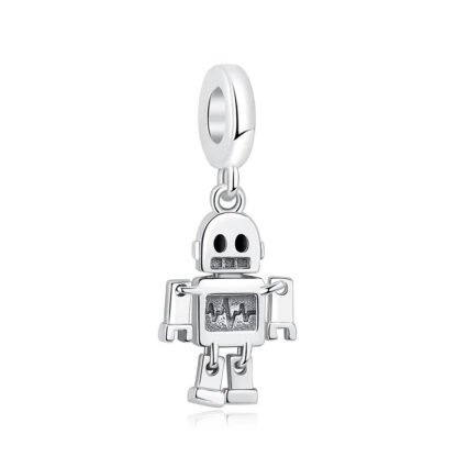 Silver Robot Waveform Screen Charm