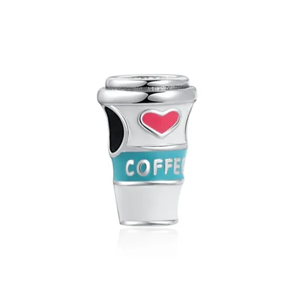Silver Coffee Cup Charm