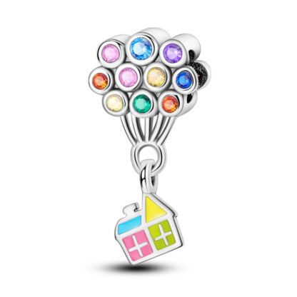 Silver Rainbow Gems Hot Air Balloons House Charm