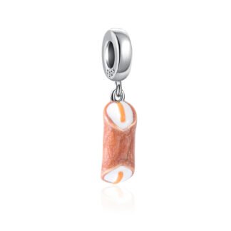 Silver Cannoli Food Dessert Charm