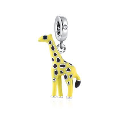 Silver Mutant Yellow Giraffe Charm