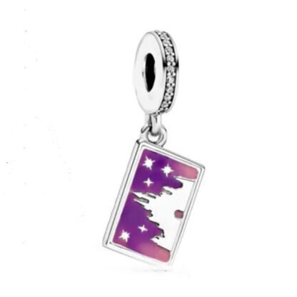 Silver Castle Stary Pink Purple Dawn Sky Charm