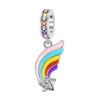 Silver Star Paint Strokes Comet Tail Charm