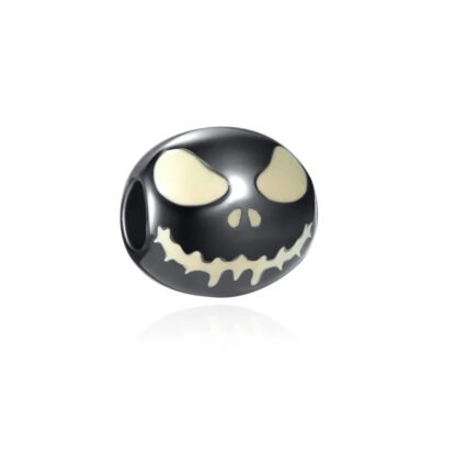 Silver Black Jack Skellington Head Charm