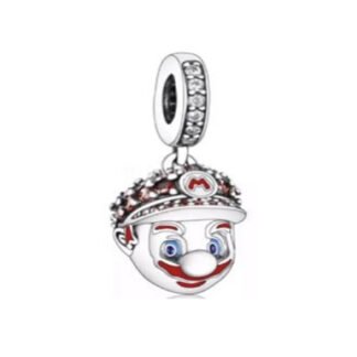 Pale Red Mario Head Video Game Character Charm