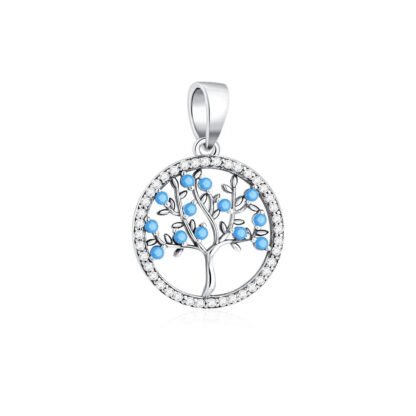 Silver Branch Blue Gems Charm