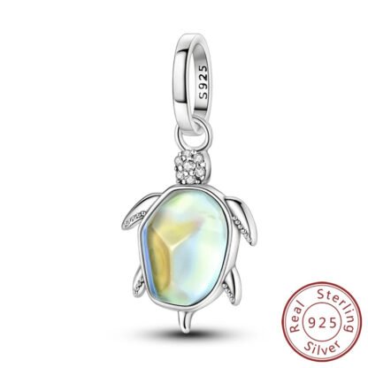 Silver Geometric Turtle Charm