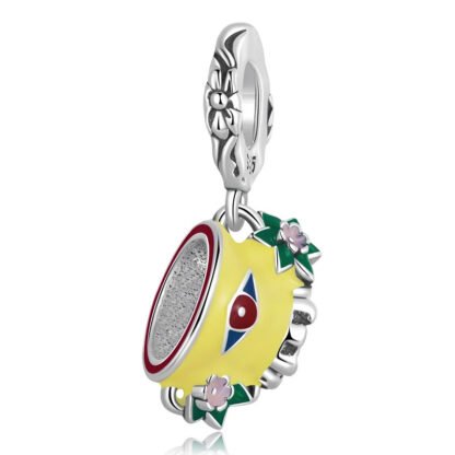 Silver Peculiar Floral Cup Charm