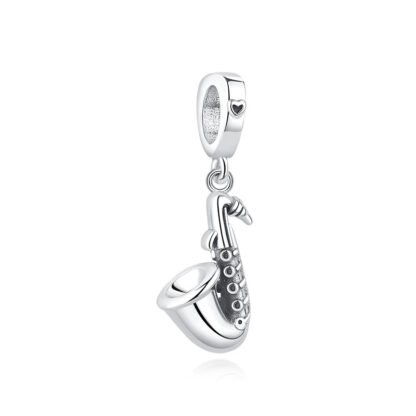 Silver Saxophone Musical Charm