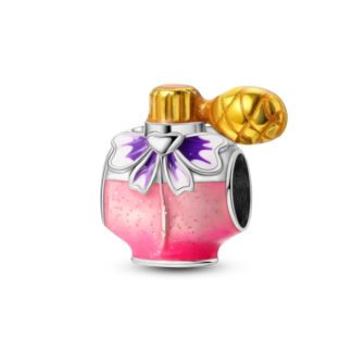 Silver Gold Puff Pink Perfume Bottle Beauty Charm