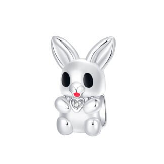 Silver Eager Ambiguous Rodent Bunny Rabbit Little Pet Charm