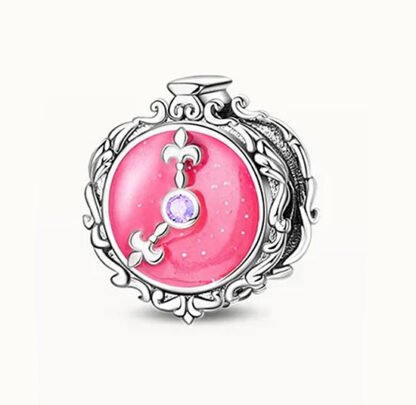Silver Pink Ornate Clock Timer Fantasy Charm