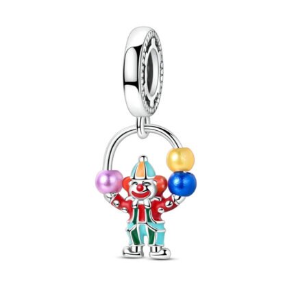Silver Vivid Juggling Clown Circus Performer Entertain Charm