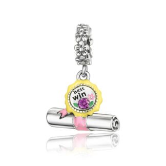 Silver Diploma Roll Best Win Brooch Celebrate Education Charm
