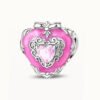 Silver Ornate Fantasy Pink Heart Sweet Dream Charm