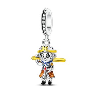 Silver Golden Sun Wukong Mythical Character Charm