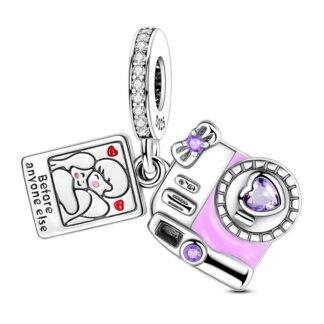Silver Couple Love Purple Camera Pic Romantic Memory Charm