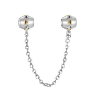 Silver Golden Mini Hearts Chain Charm