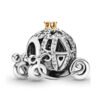 Silver Whimsy Golden Crown Cinderella Carriage Disney Charm
