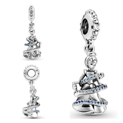 Silver Cinderella Transformation Fairytale Disney Charm - Image 2