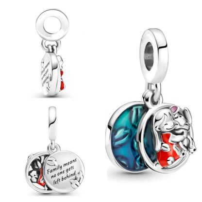 Silver Lilo & Stitch Family Disney Charm - Image 2