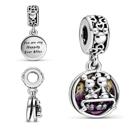 Silver Mickey Minnie Mouse Happy Ever After Disney Charm - Image 2