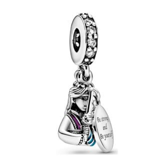 Silver Mulan Message Motivational Medal Disney Charm