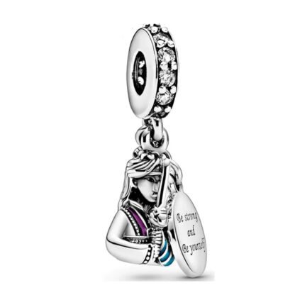 Silver Mulan Message Motivational Medal Disney Charm