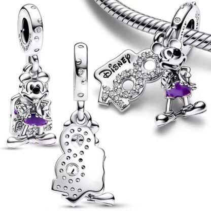 Silver Purple Pants Mickey Mouse 100 Anniversary Disney Charm - Image 3