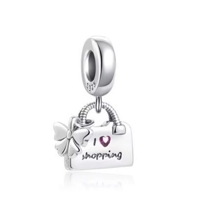 I Love Shopping Bag Charm