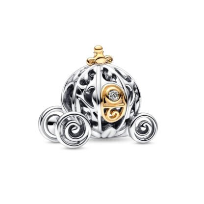 Silver Gold Door Cinderella Carriage Disney Charm