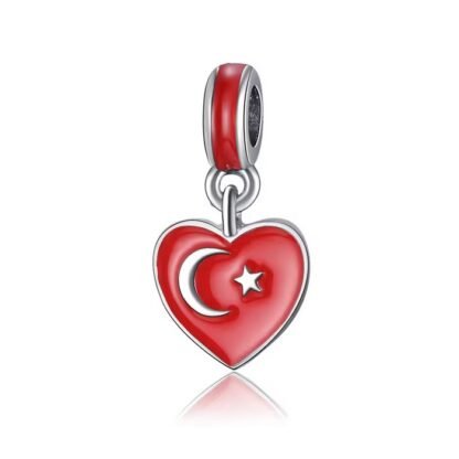 Turkey Heart Flag Country Charm
