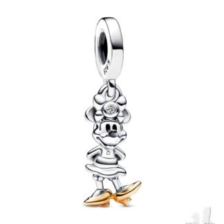 Silver Minnie Mouse Golden Heels Disney Charm