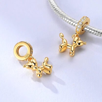 Gold Balloon Dog Charm - Image 2