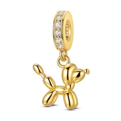 Gold Balloon Dog Charm