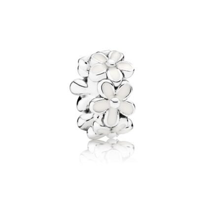 Silver Futuristic Gray Flower Charm