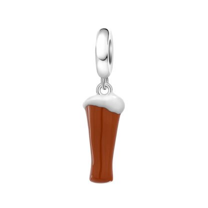 Silver Foaming Brown Beer Charm