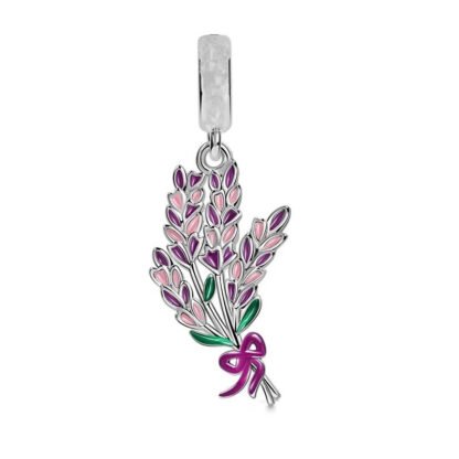 Silver Violet Pink Grain Wheat Herb Nature Charm