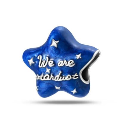 Silver We Are Stardust Blue Star Charm