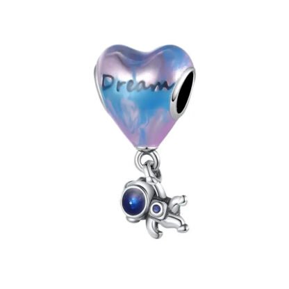 Silver Gradient Dream Balloon Astronaut Hanging On Motivational Charm