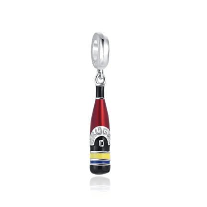 Silver Red Brugal Rum Drink Bottle Charm