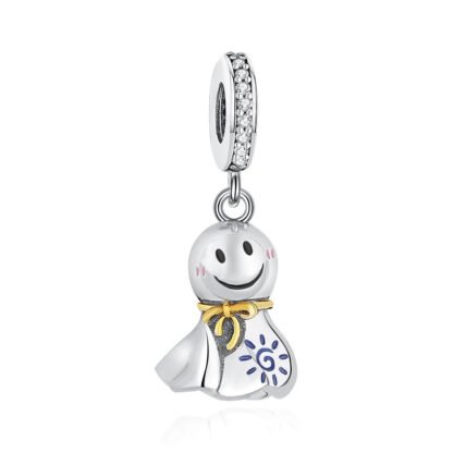 Silver Japanese Happy Teru Teru Bozu Rain Doll Folk Myth Charm