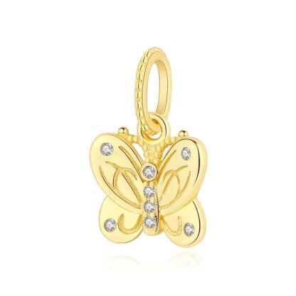 Silver Simple Gold Butterfly Charm