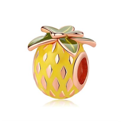 Silver Gold Rose Yellow Pineapple Red Flesh Tropical Fruit Charm