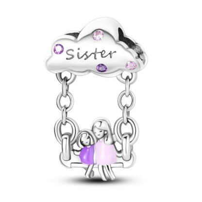 Silver Purple Sisters Could Swing Family Memory Charm