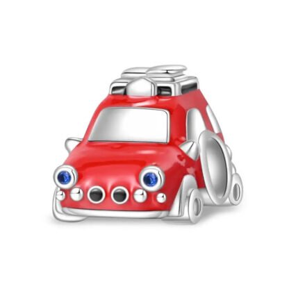 Silver Blue Gems Eyes Red Car Charm