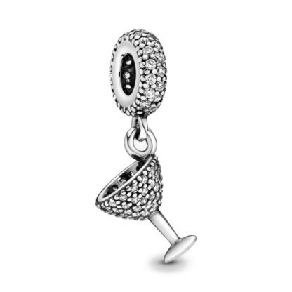 Silver Cocktail Martini Glass Drink Party Club Charm - Image 2