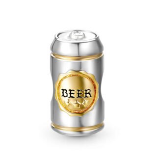 Silver Beer Can Alcoholic Drink Charm