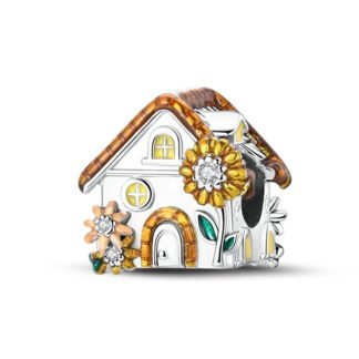 Silver Golden Sunflower Farm Dream House Charm